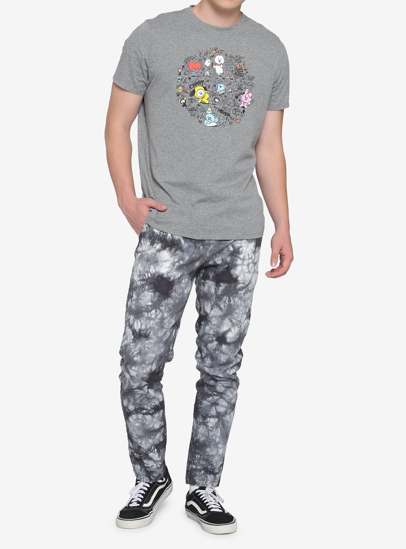 BT21 Character Circle T-Shirt, GREY, alternate