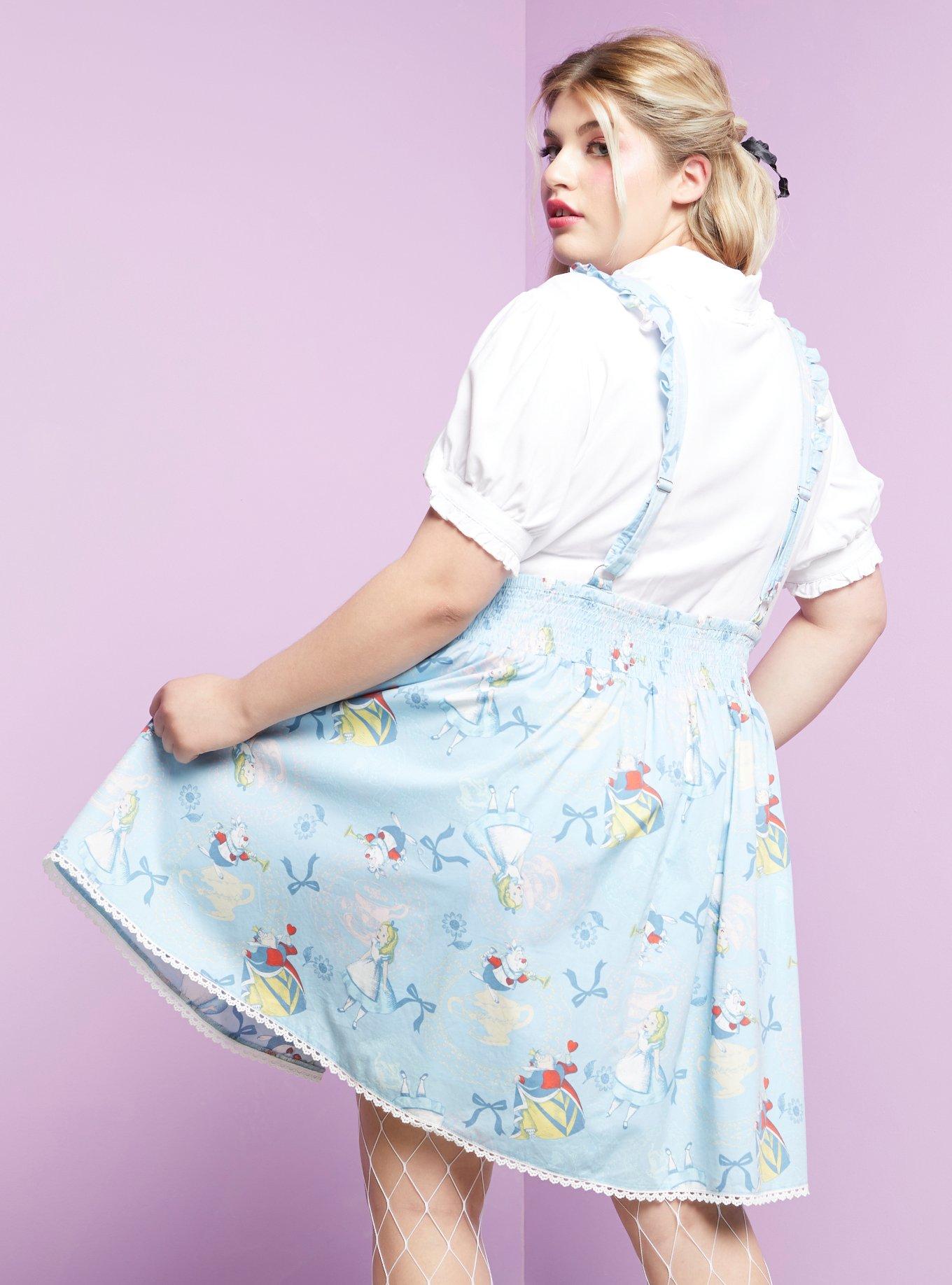 Disney Alice In Wonderland Frilly Suspender Skirt Plus Size, MULTI, alternate