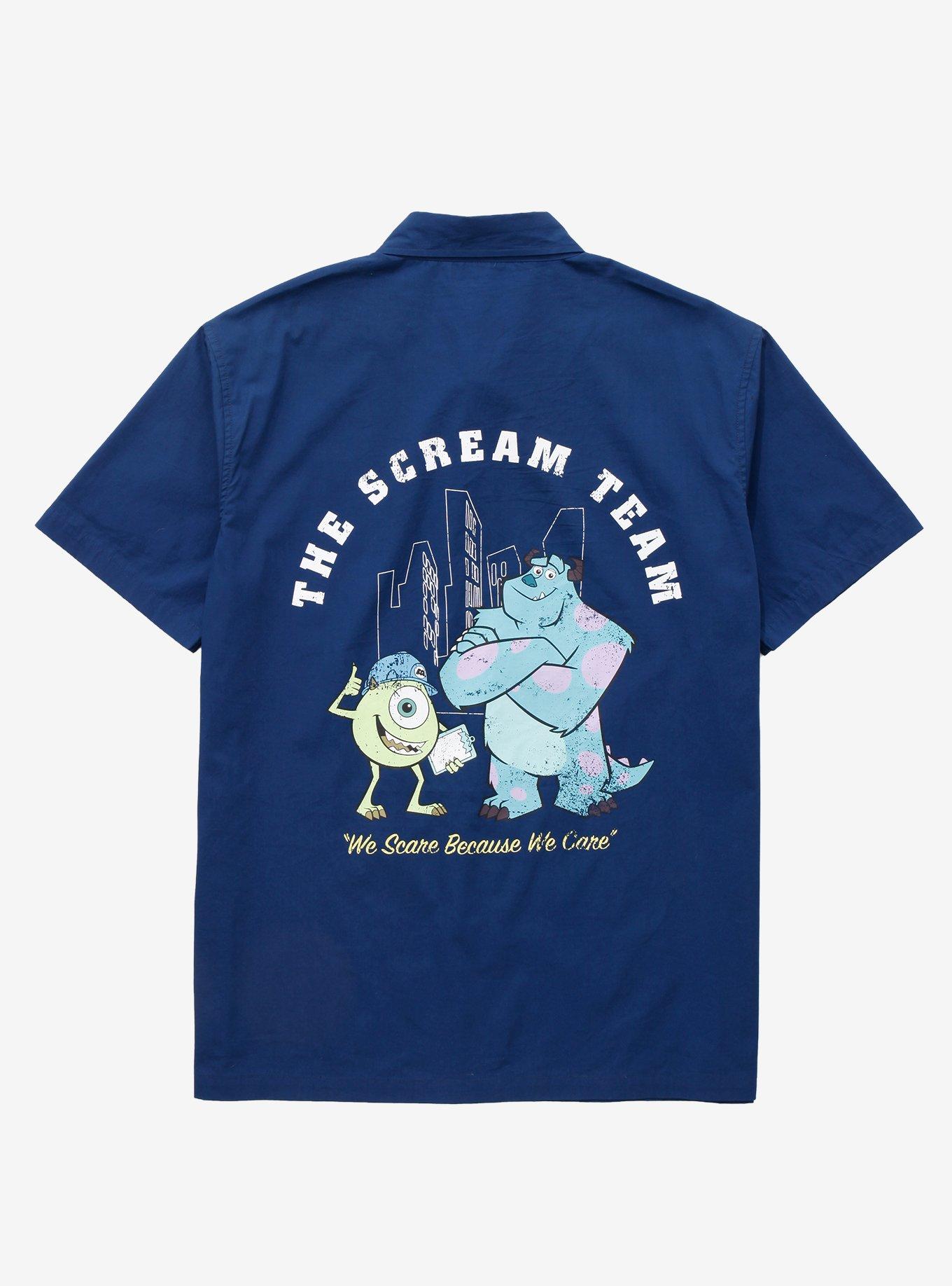 Disney Pixar Monsters, Inc. Scream Team Woven Button-Up - BoxLunch Exclusive, BLUE, alternate
