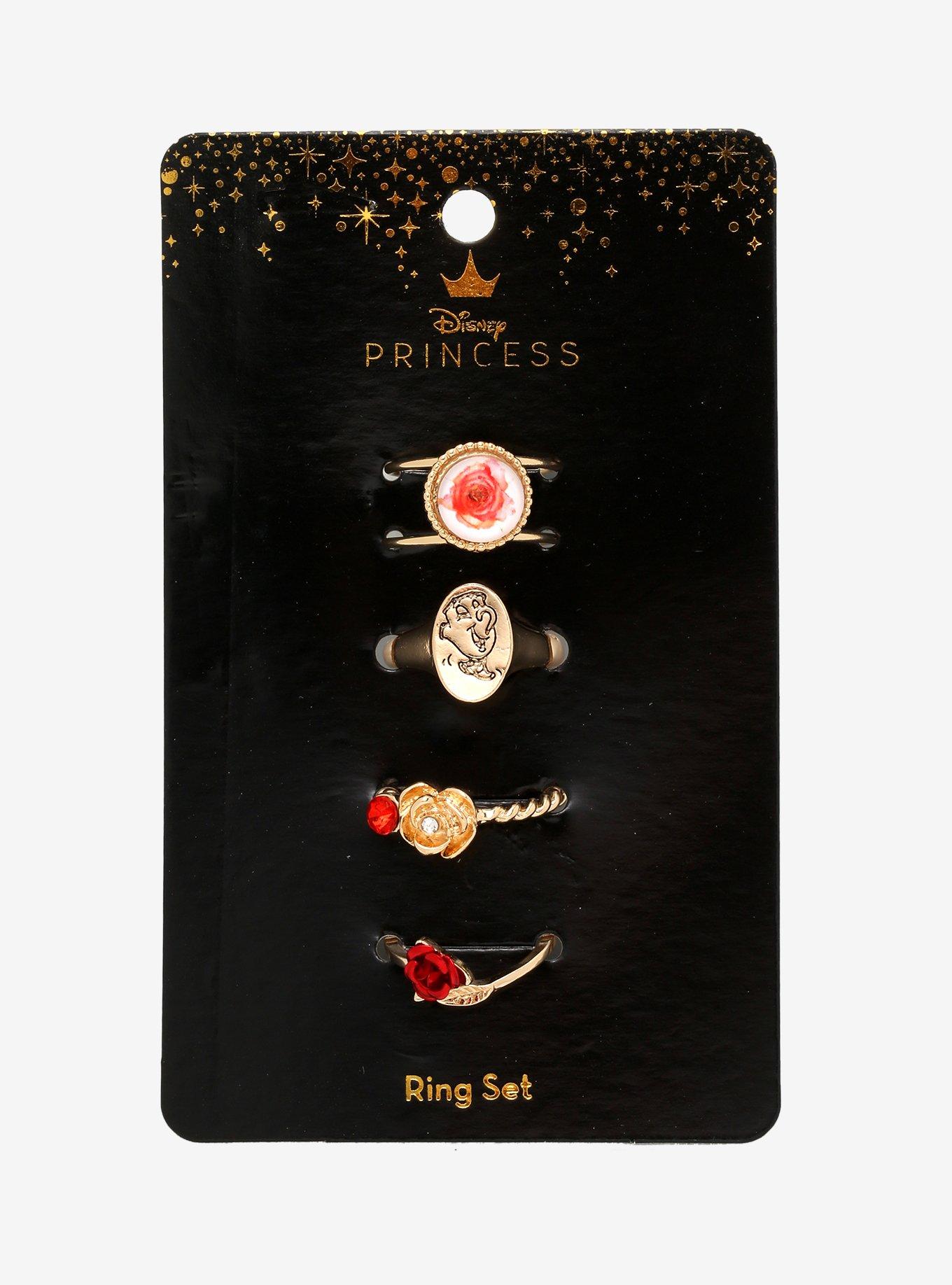 Disney Beauty And The Beast Rose Chip Ring Set, , alternate