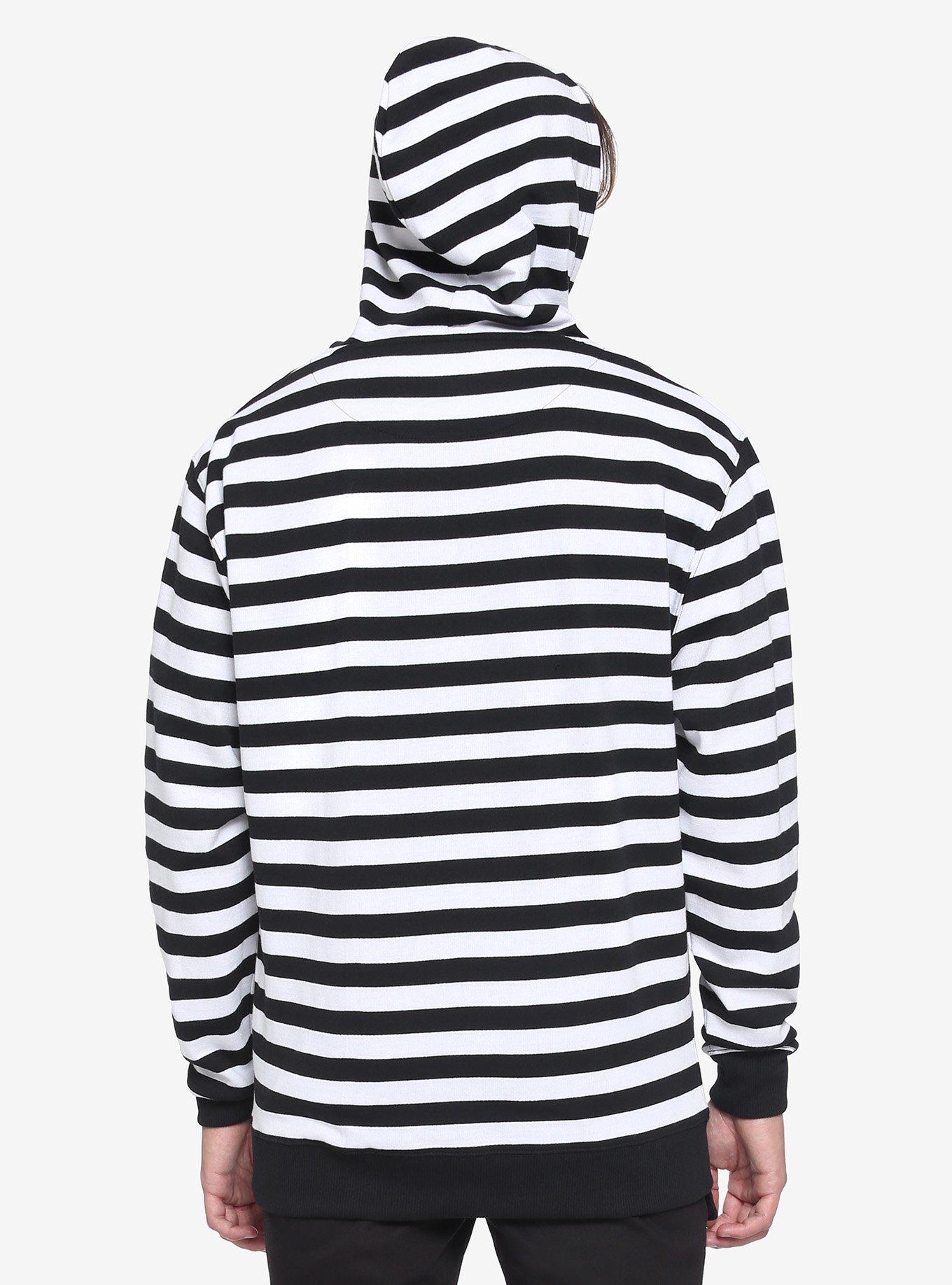 Black & White Stripe Hoodie, STRIPE - MULTI, alternate