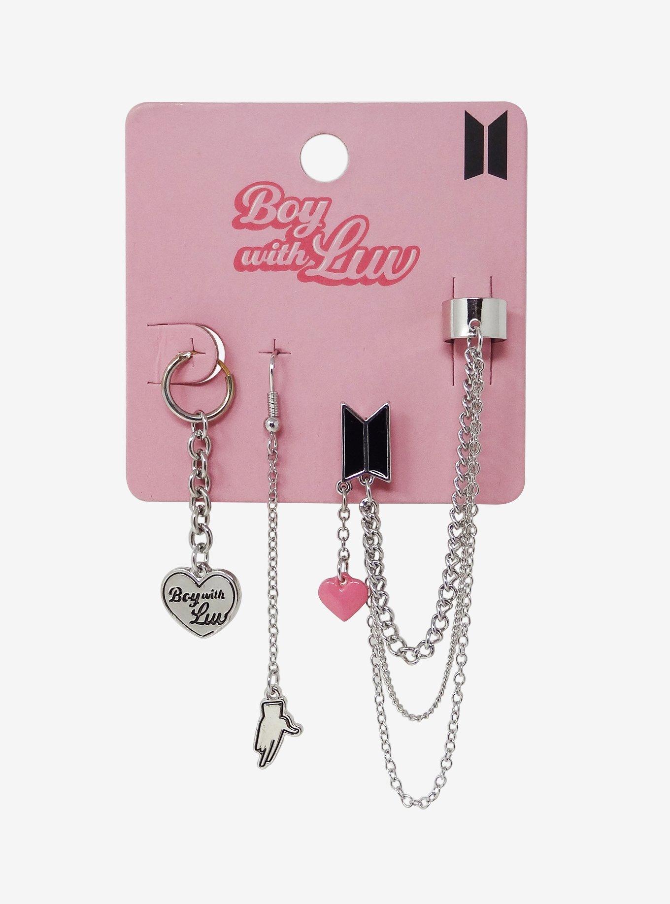 BTS Boy With Luv Cuff Earring Set, , alternate