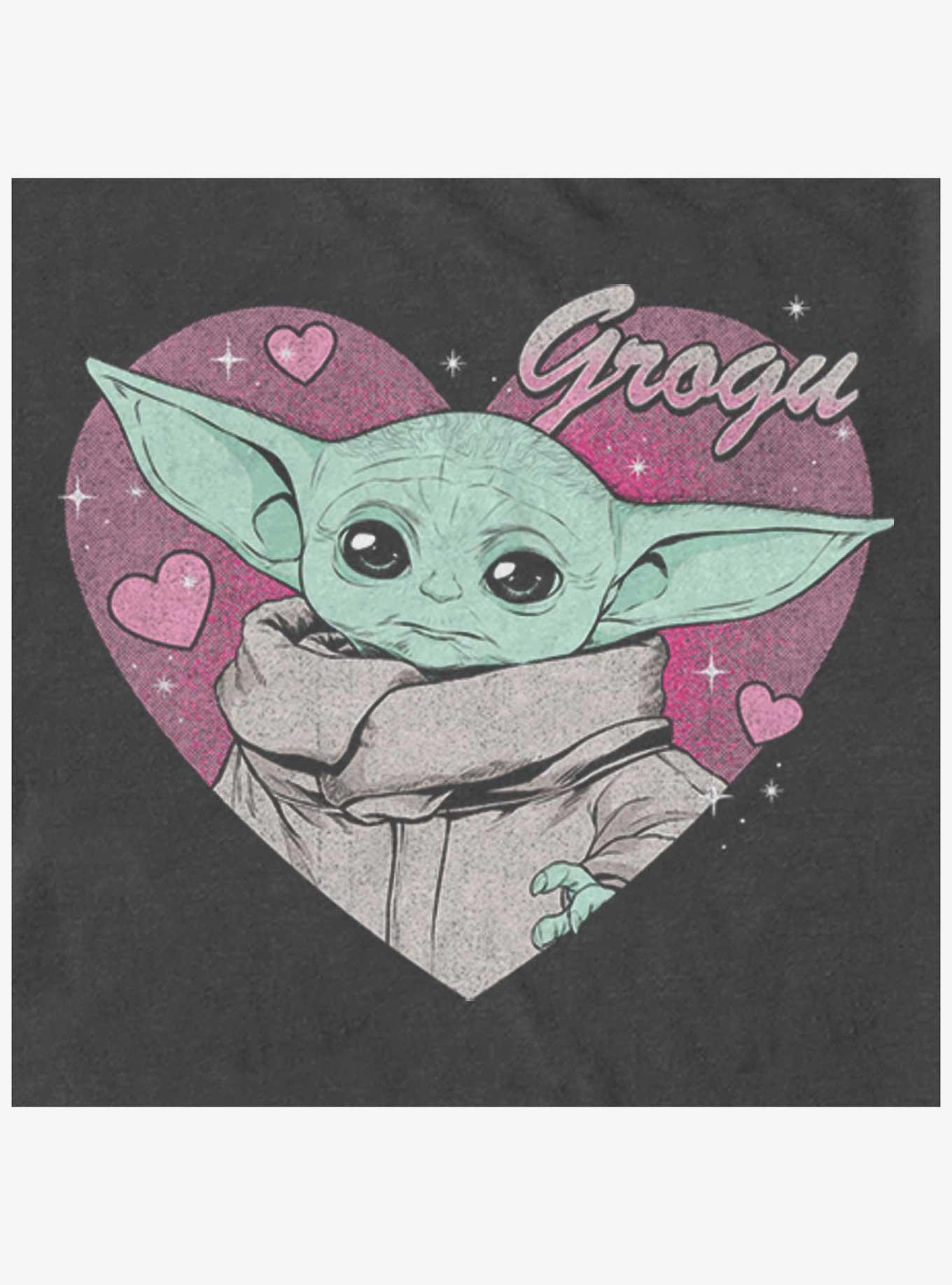 Star Wars The Mandalorian Grogu Valentine T-Shirt, CHARCOAL, alternate