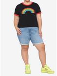 Rainbow Girls Crop Ringer T-Shirt Plus Size, MULTI, alternate