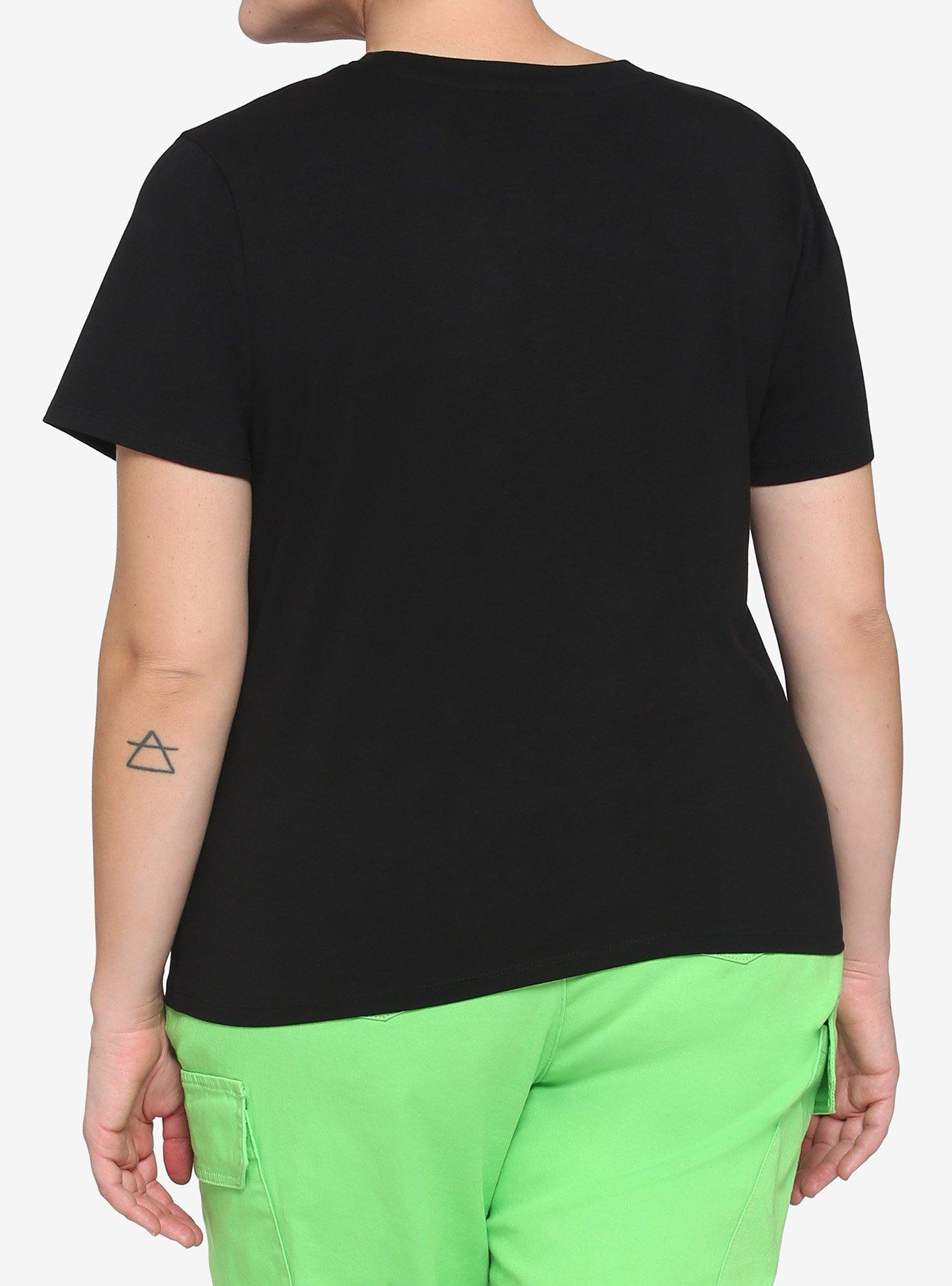 Moon Phase Rainbow Cutout Girls Crop T-Shirt Plus Size, MULTI, alternate