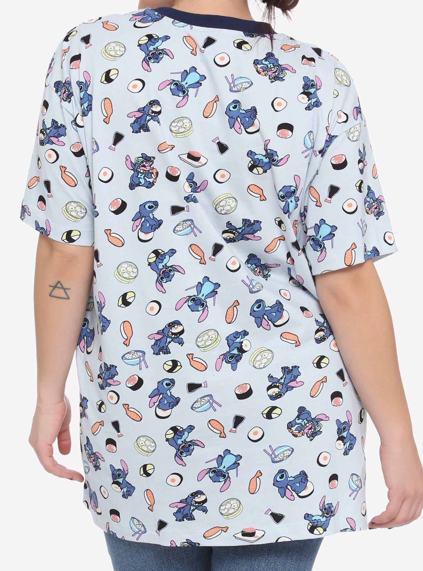 Disney Lilo & Stitch Sushi Print Oversized T-Shirt Plus Size, MULTI, alternate