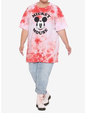 Disney Mickey Mouse Red Tie-Dye Oversized T-Shirt Plus Size, , hi-res