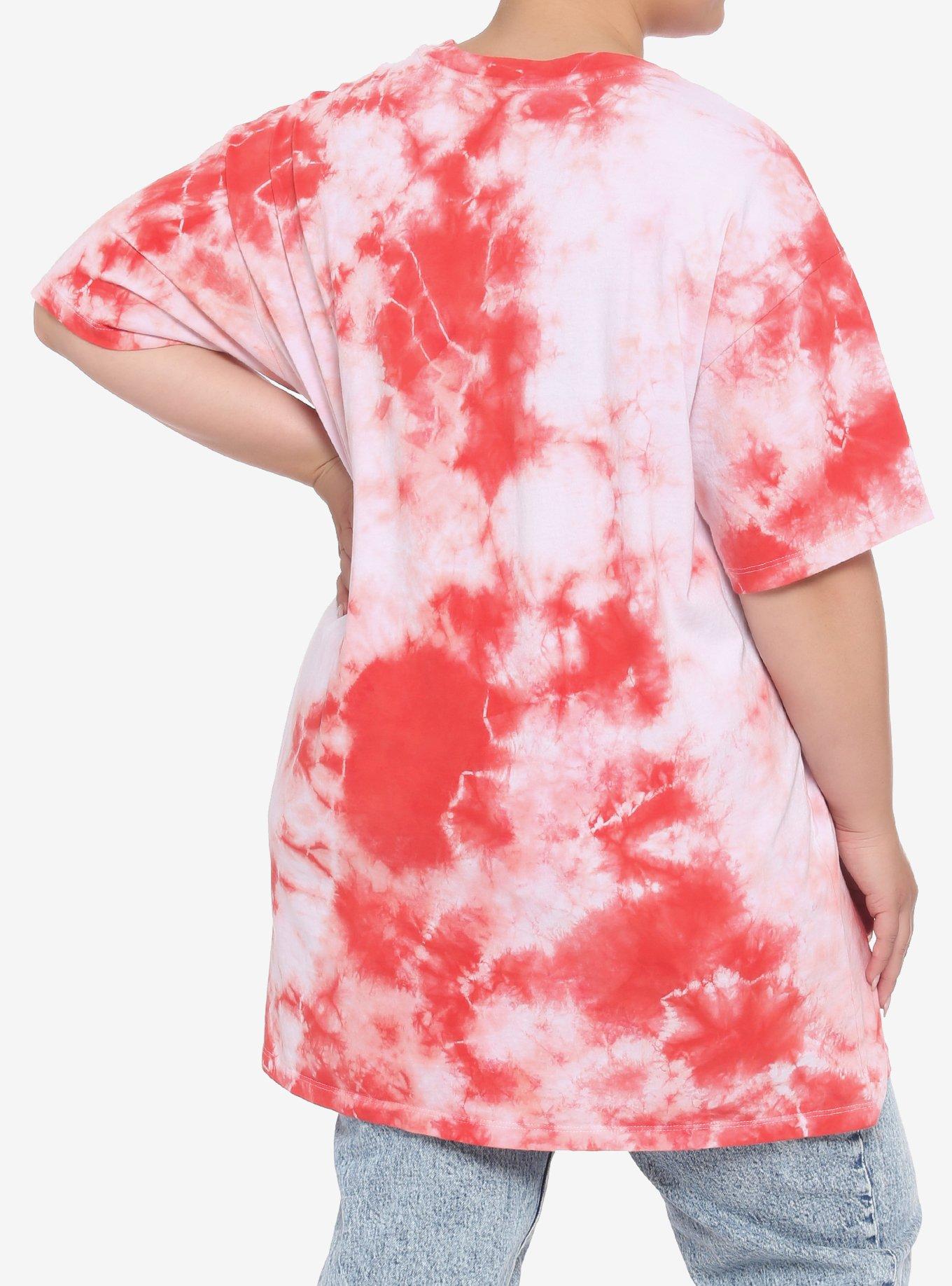 Disney Mickey Mouse Red Tie-Dye Oversized T-Shirt Plus Size, MULTI, alternate