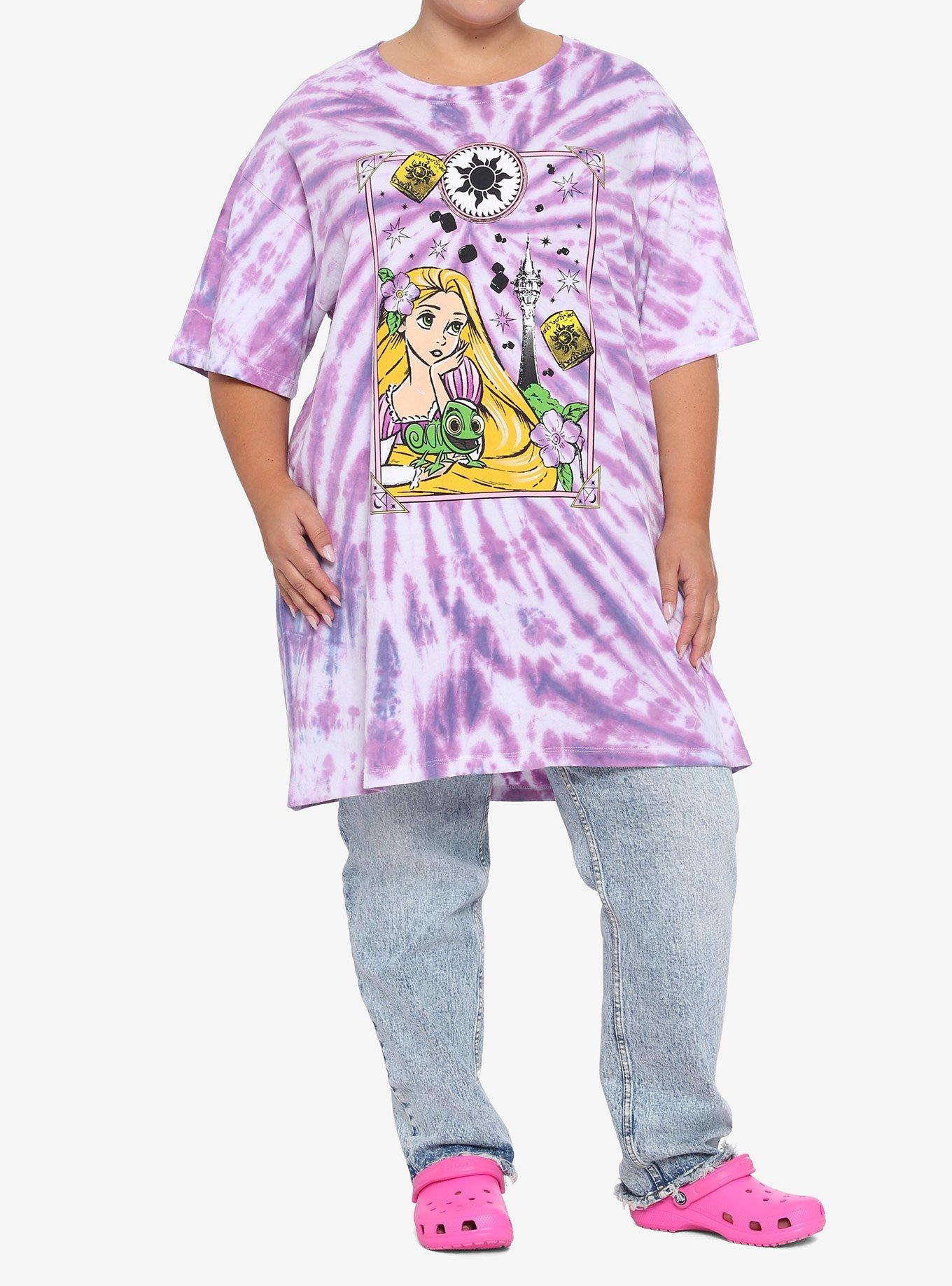 Disney Tangled Rapunzel Tie-Dye Oversized T-Shirt Plus Size, MULTI, alternate