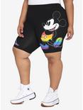 Disney Rainbow Mickey Mouse & Minnie Mouse Biker Shorts Plus Size, MULTI, alternate