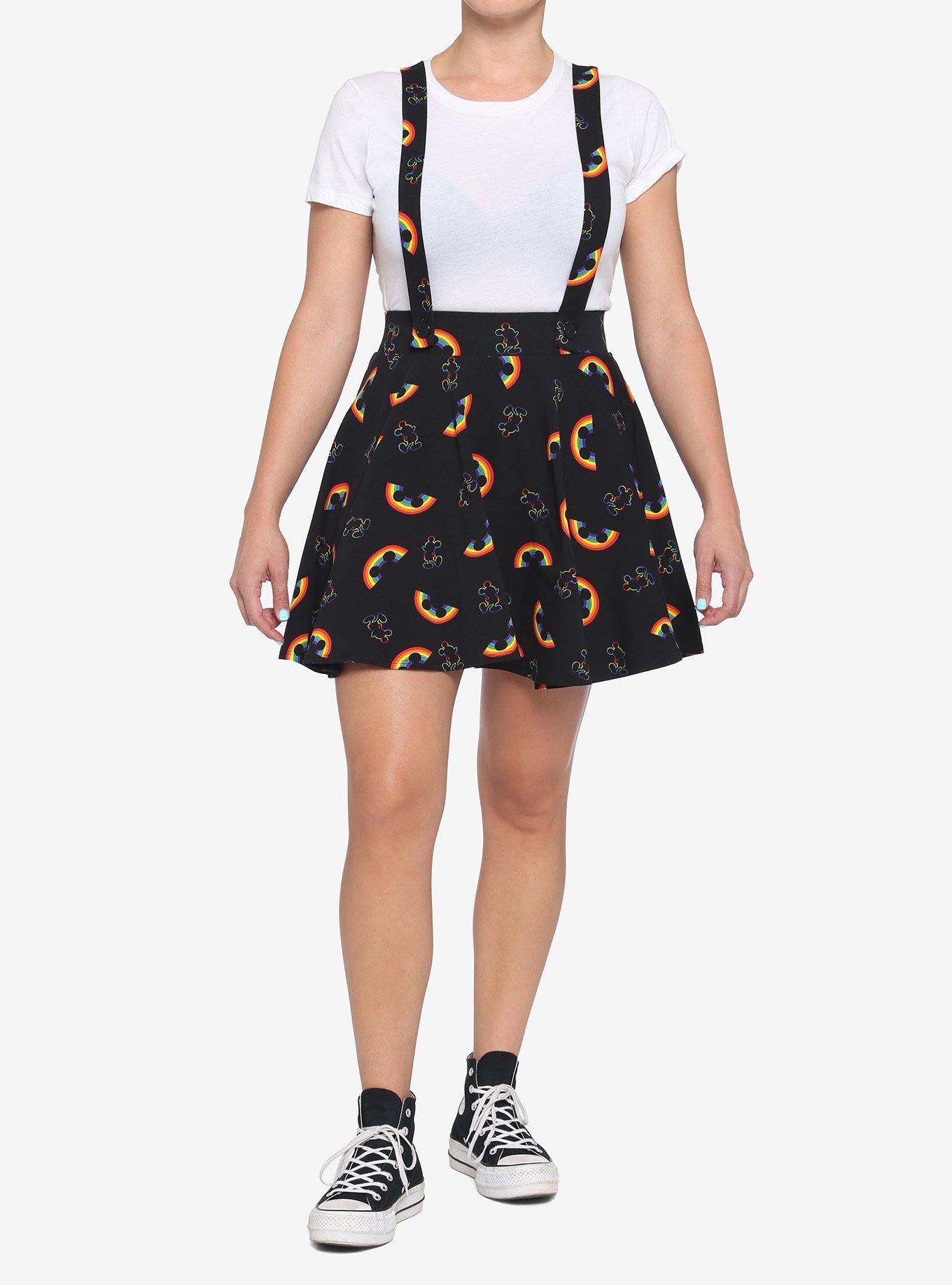 Disney Rainbow Mickey Mouse Suspender Skirt, MULTI, alternate