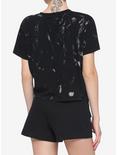 Creature Of The Night Tie-Dye Girls Boxy Crop T-Shirt, BLACK, alternate