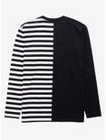 Black & White Stripe Split Long-Sleeve T-Shirt, STRIPES, alternate