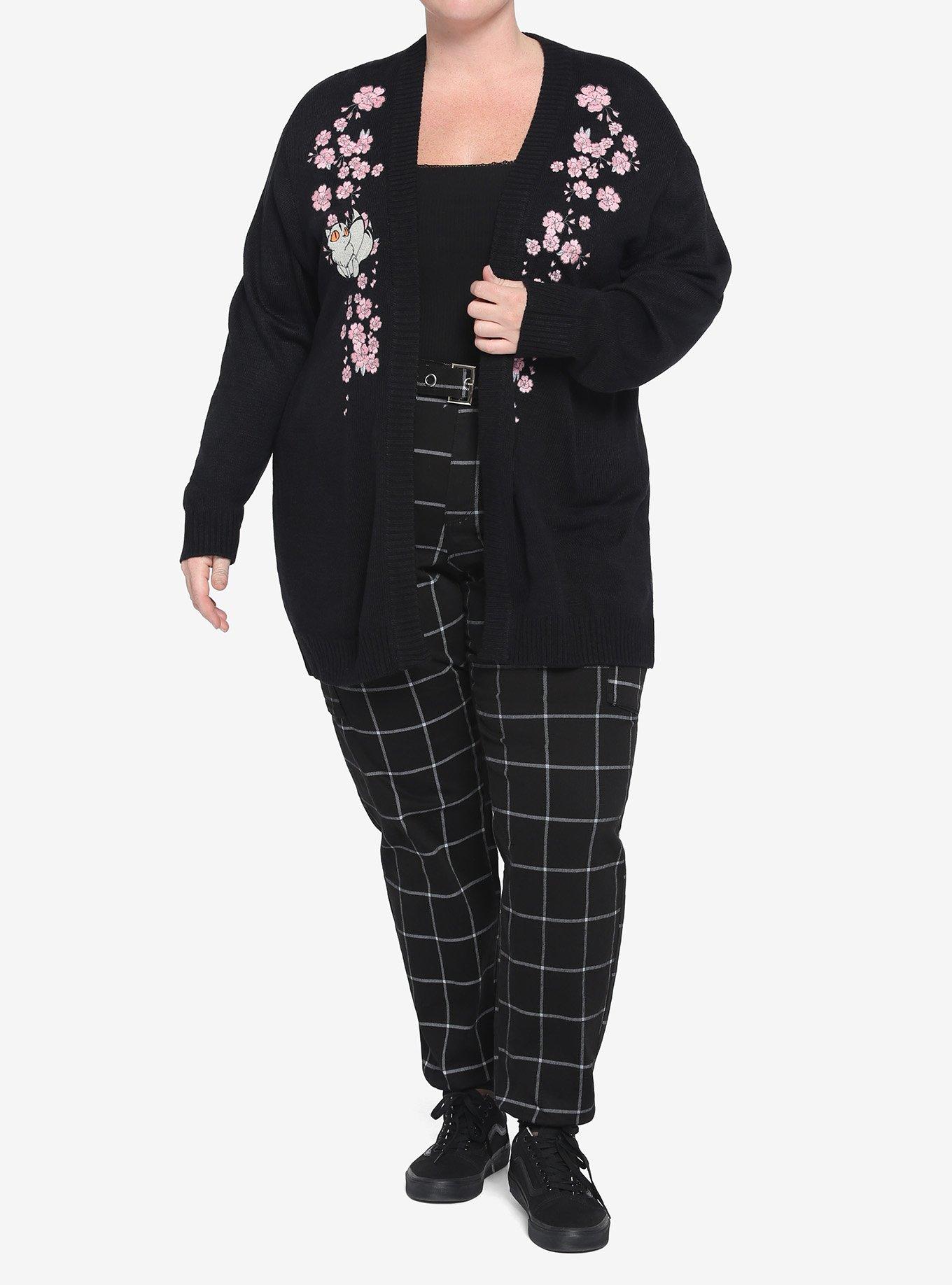 InuYasha Kirara Cherry Blossom Girls Cardigan Plus Size, MULTI, alternate
