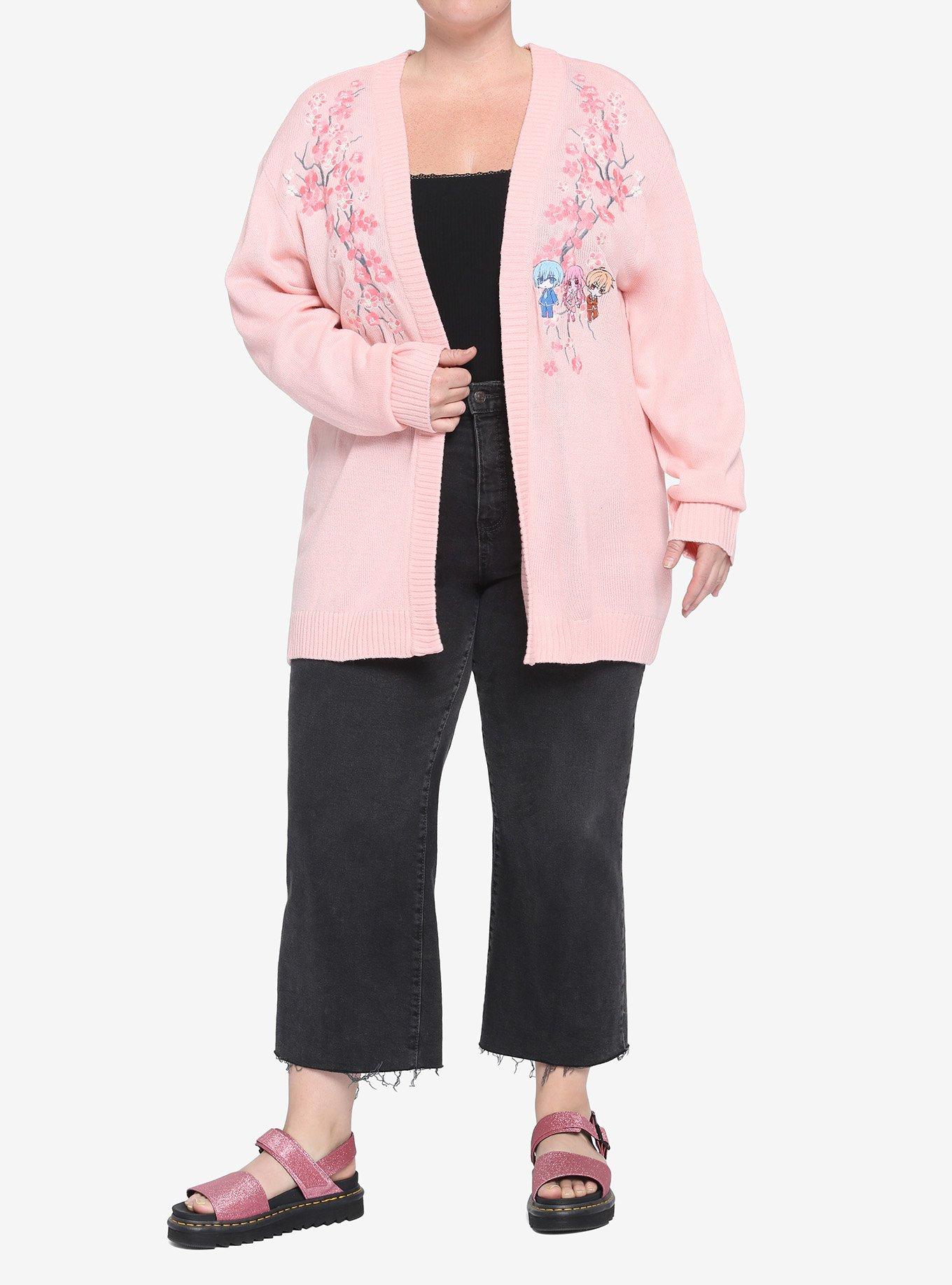 Fruits Basket Floral Girls Cardigan Plus Size, MULTI, alternate