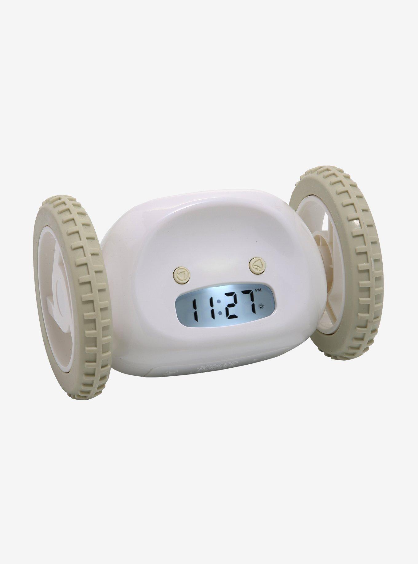Clocky White Alarm Clock On Wheels, , alternate