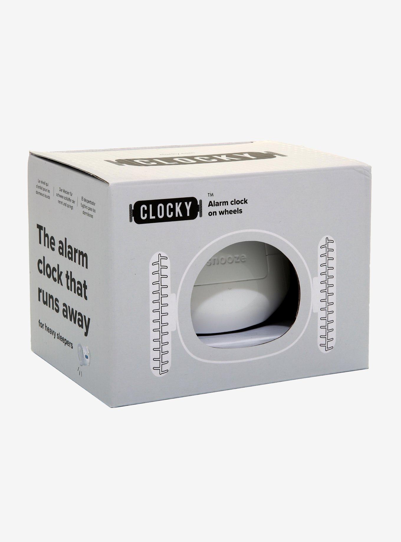 Clocky White Alarm Clock On Wheels, , alternate