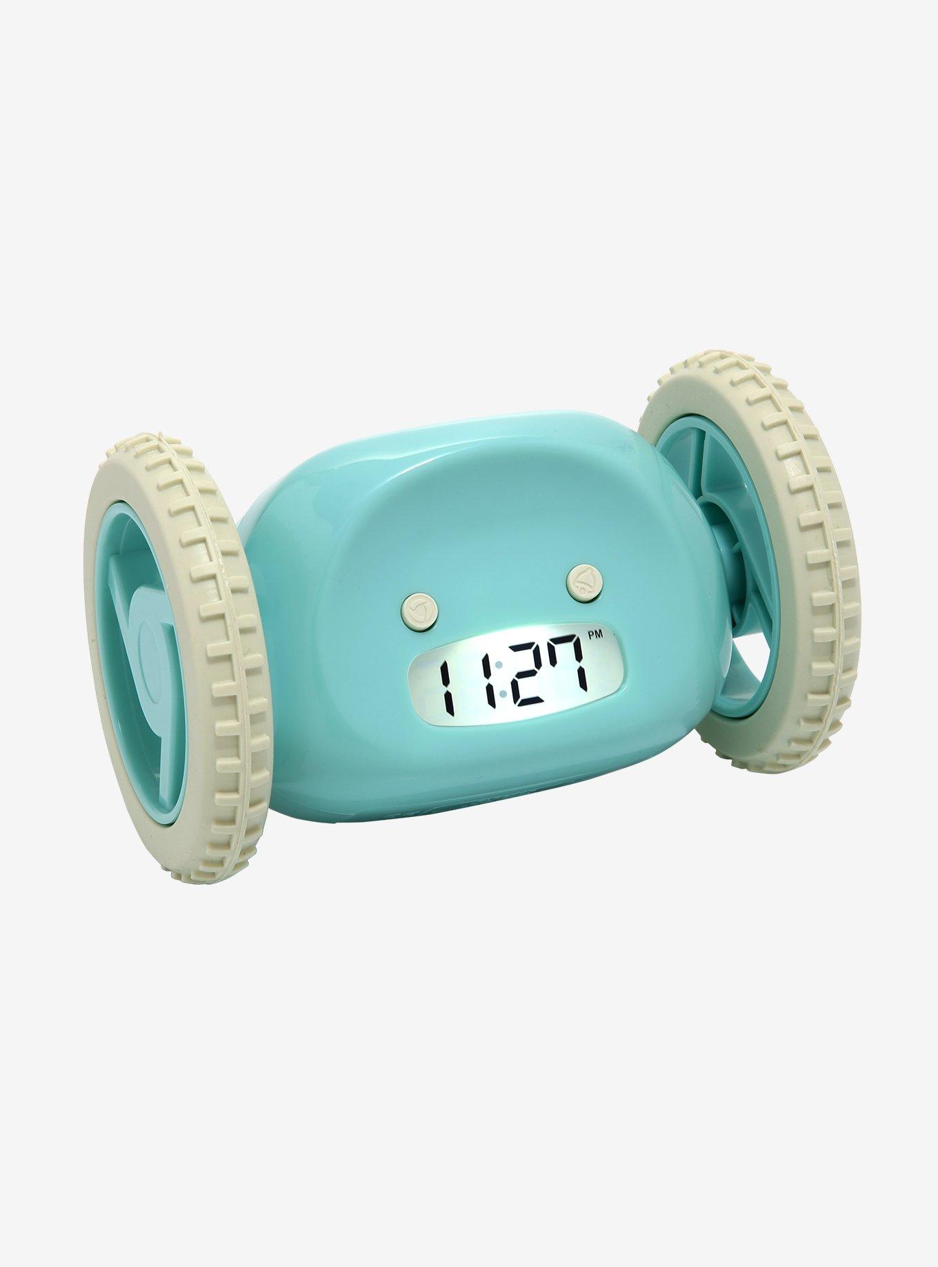 Clocky Aqua Alarm Clock On Wheels, , alternate