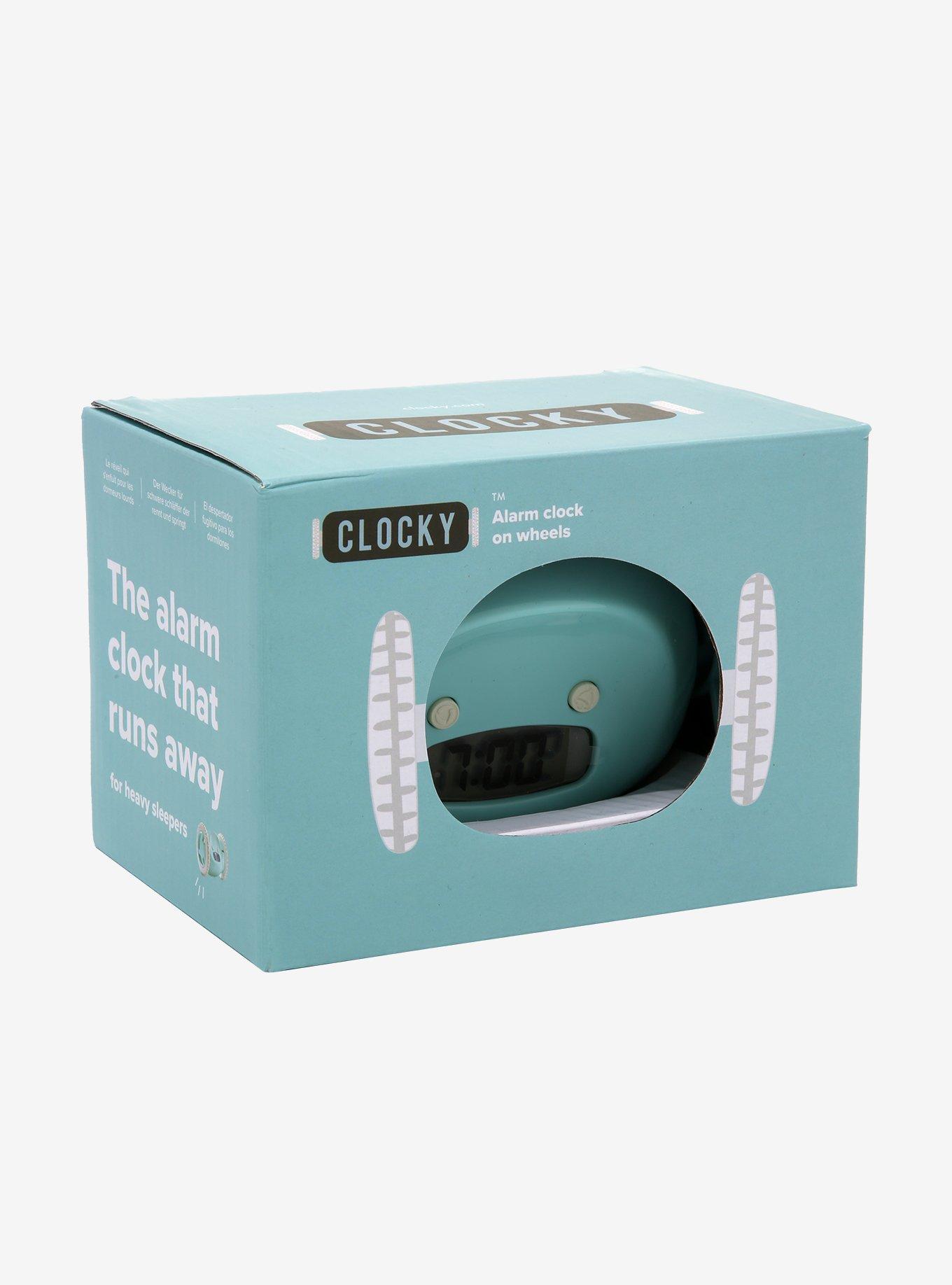 Clocky Aqua Alarm Clock On Wheels, , alternate