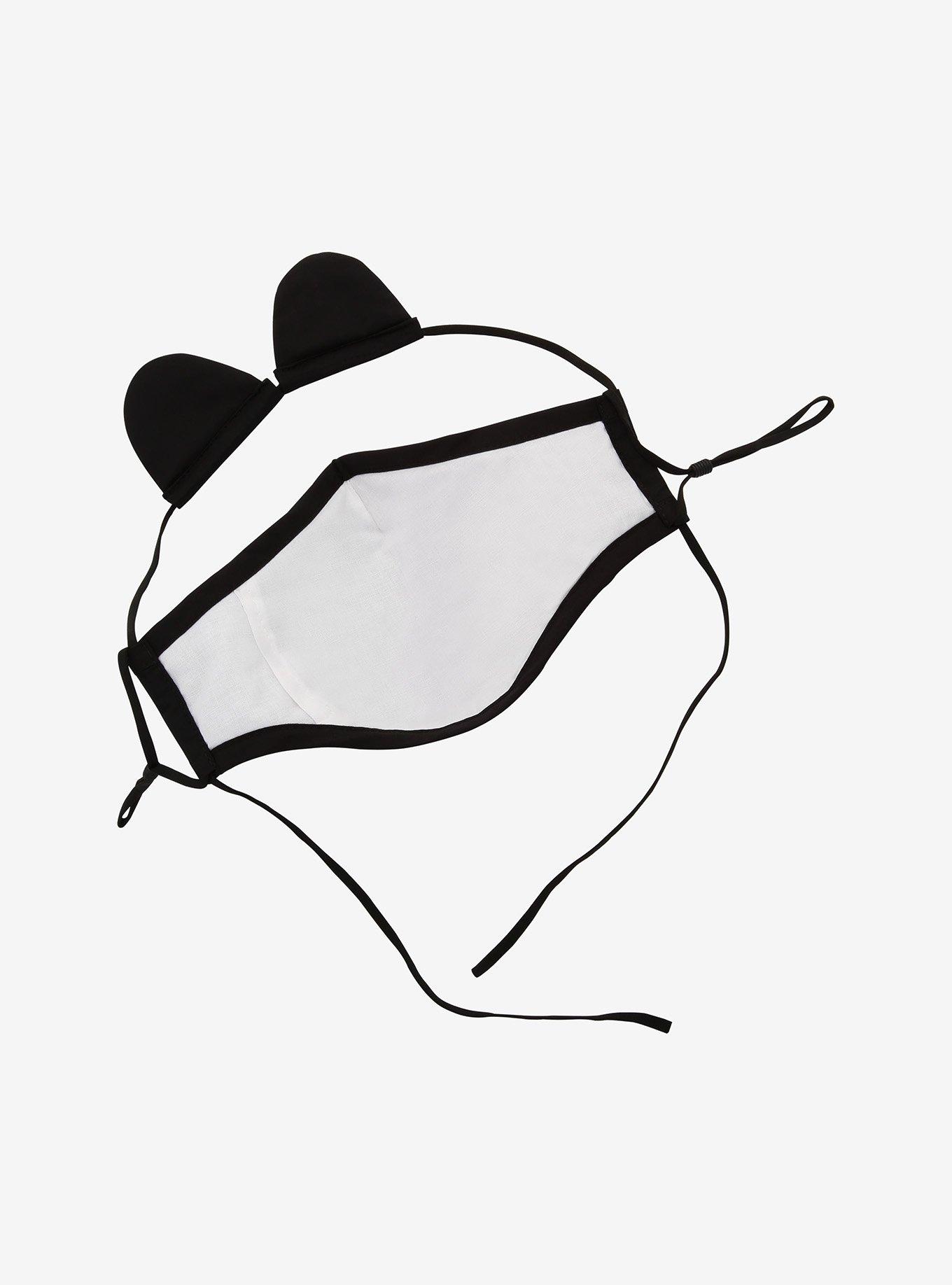 Black Cat Ears Adjustable Fashion Face Mask With Filter Pocket & Filter, , alternate