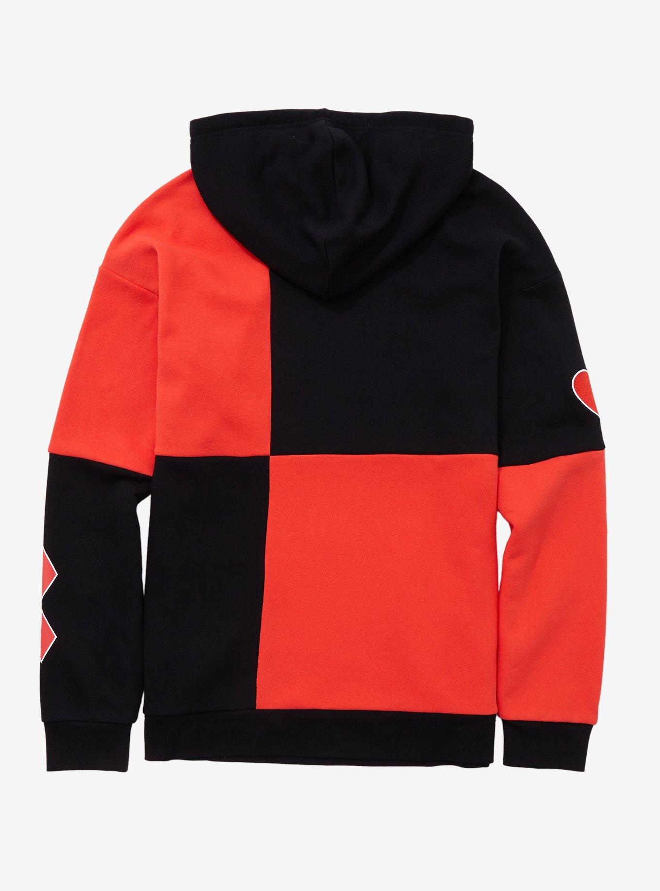 The Suicide Squad Harley Quinn Checkered Hoodie - BoxLunch Exclusive, RED, alternate