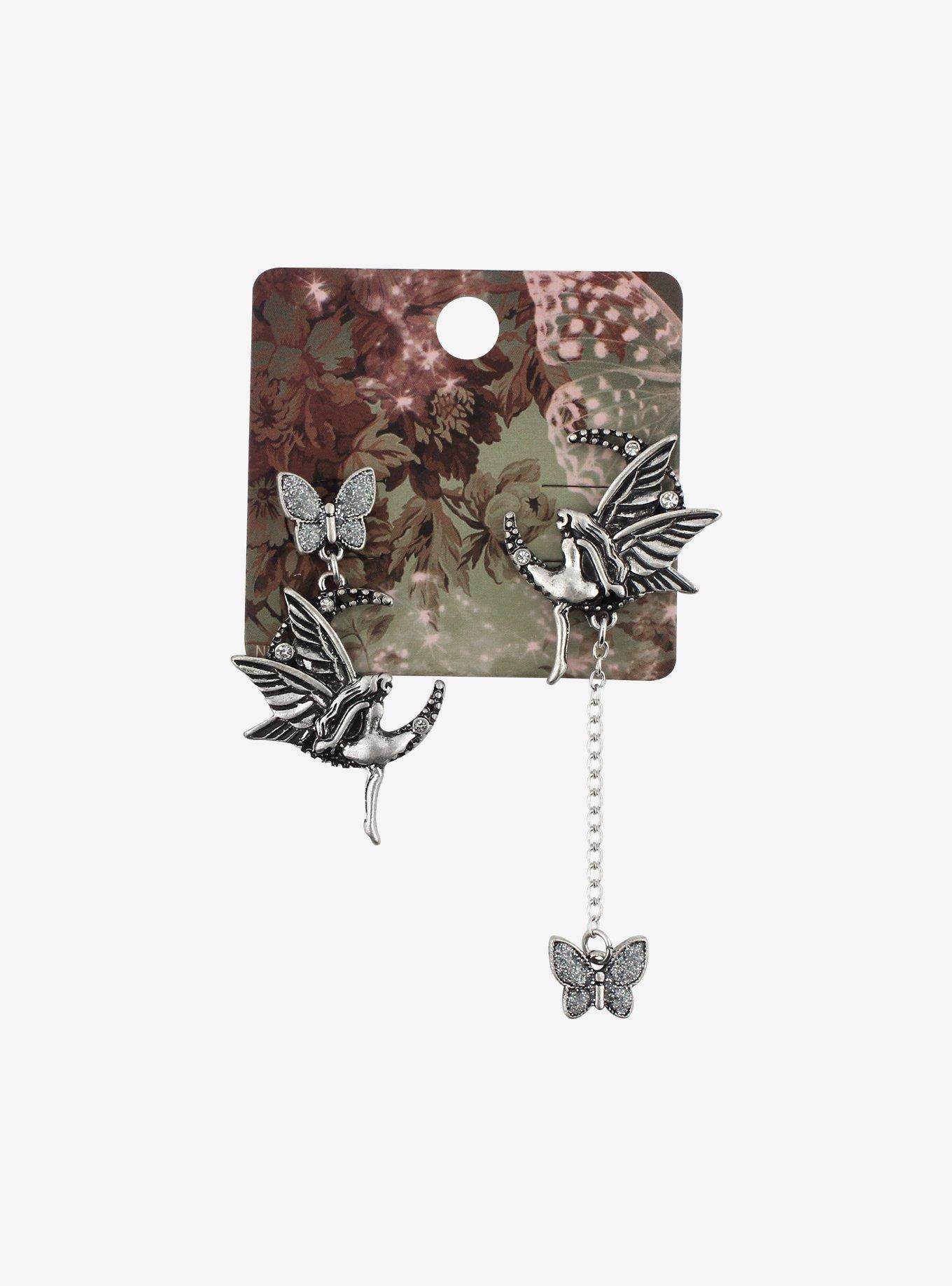 Fairy Butterfly Mismatch Earrings, , alternate
