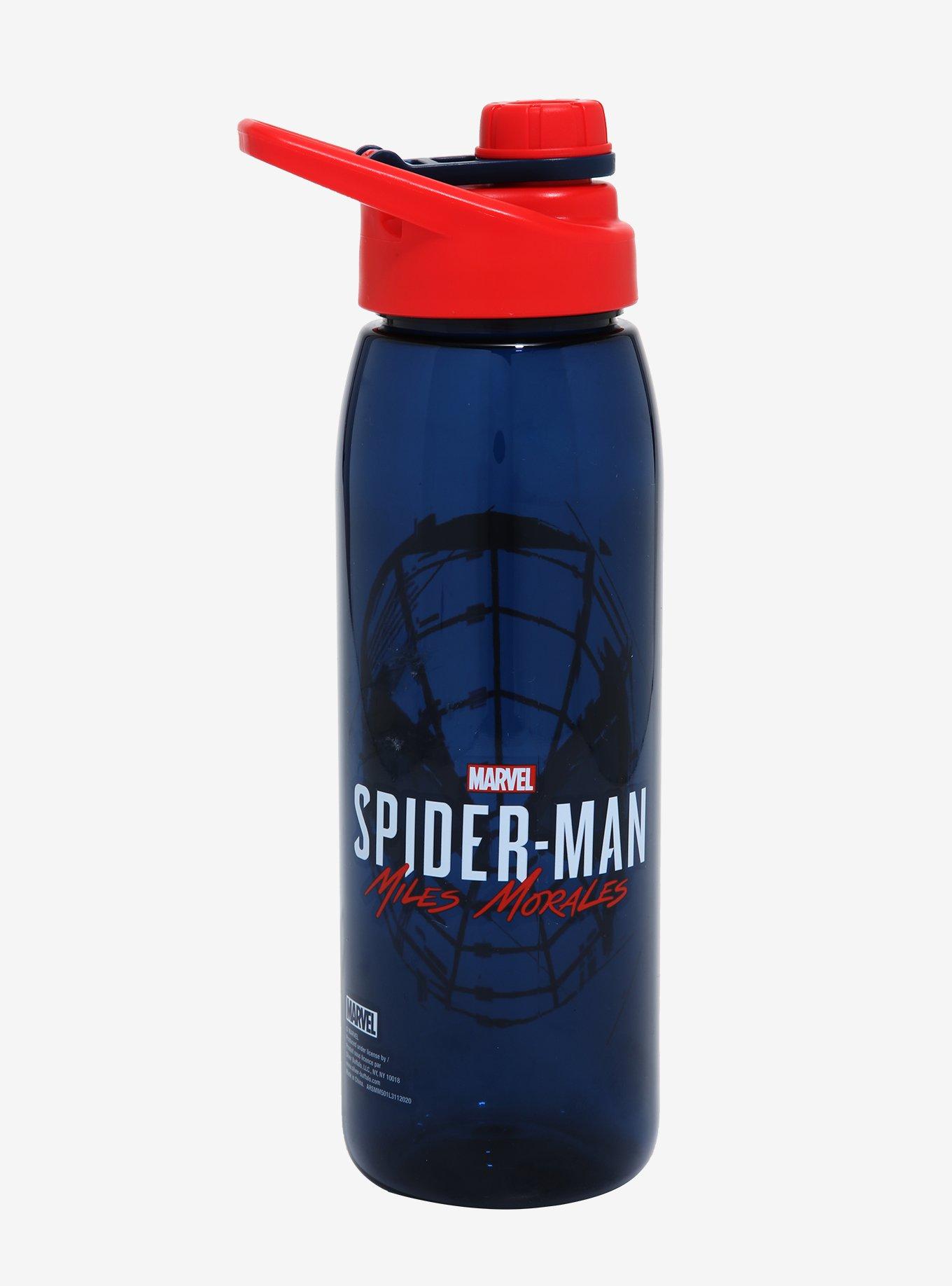 Spider-Man Miles Morales Mask 28 Ounce Water Bottle with Screw Lid
