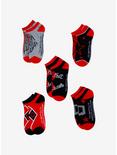 DC Comics The Suicide Squad Harley Quinn Live Fast Die Clown No-Show Socks 5 Pair, , alternate