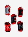 DC Comics The Suicide Squad Harley Quinn Live Fast Die Clown No-Show Socks 5 Pair, , alternate