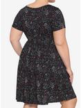 Crystal Outline Pattern Babydoll Dress Plus Size, BLACK, alternate