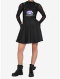 Watercolor Crystal Embroidered Skirtall, BLACK, alternate