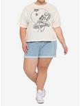 Mushroom Butterfly Girls Crop T-Shirt Plus Size, MULTI, alternate