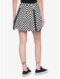 Silver Grommet Pleated Checkered Suspender Skirt, CHECKERED, alternate
