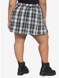 Black & White Plaid O-Ring Chain Skirt Plus Size, PLAID - MULTI, alternate