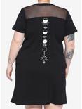 Sun & Moon Mesh T-Shirt Dress Plus Size, BLACK, alternate