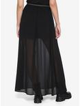 Moon Belt Black Maxi Skirt, BLACK, alternate