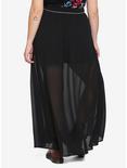 Moon Belt Black Maxi Skirt Plus Size, BLACK, alternate