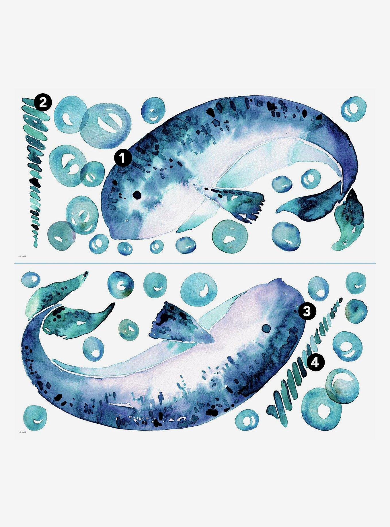 Catcoq Narwhal Giant Peel And Stick Wall Decals, , hi-res