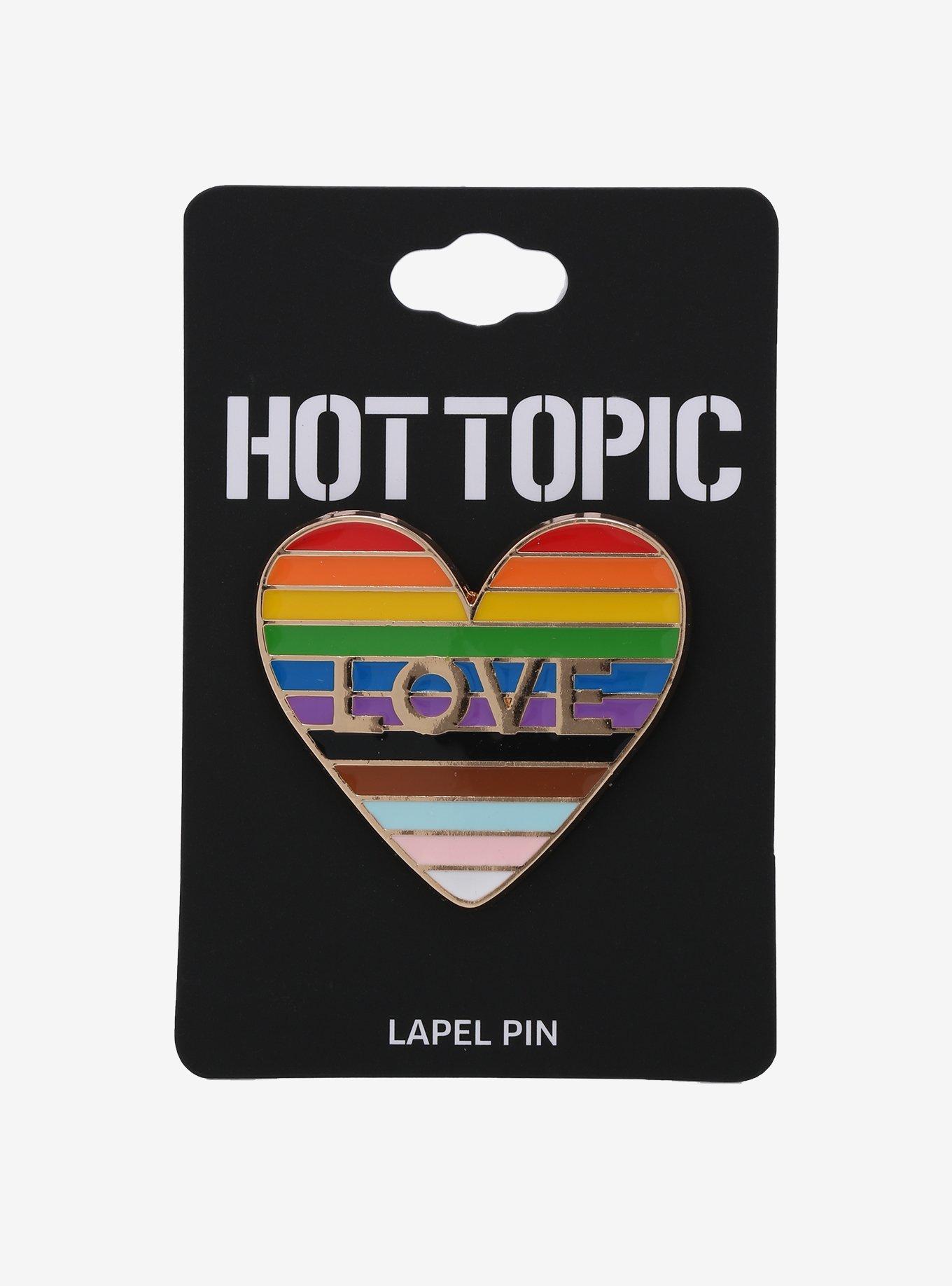 Pride Rainbow Heart Enamel Pin, , alternate