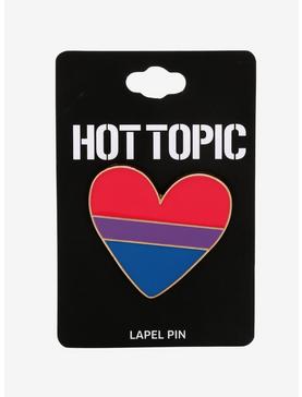 Bisexual Pride Heart Enamel Pin, , hi-res
