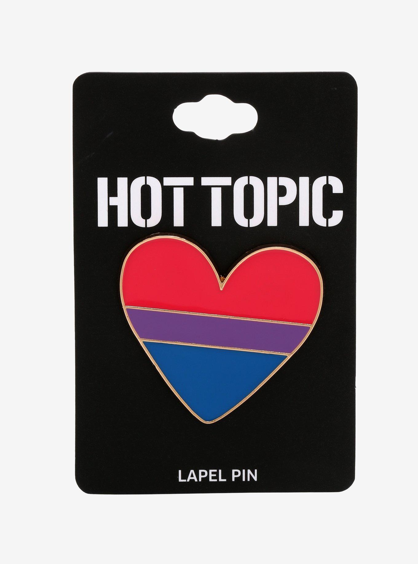 Bisexual Pride Heart Enamel Pin, , alternate
