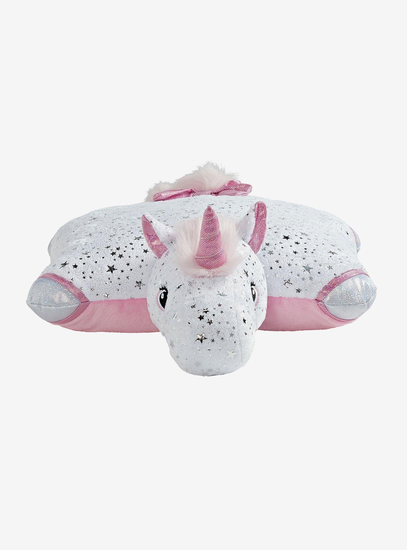 Glittery White Unicorn Pillow Pets Plush Toy, , alternate