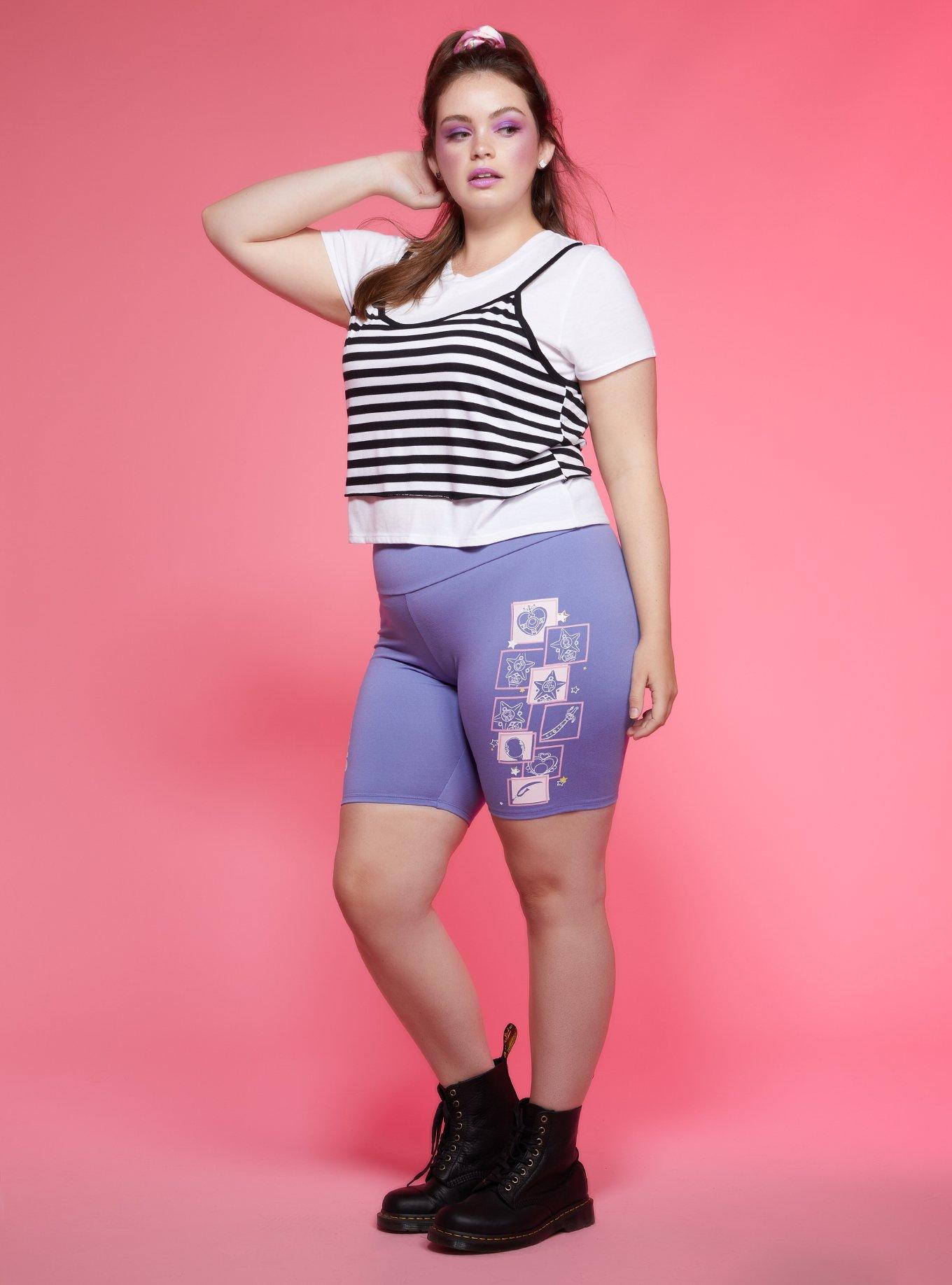 Sailor Moon Pretty Guardian Icons Biker Shorts Plus Size, MULTI, alternate