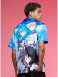 Sailor Moon Characters Sublimated Woven Button-Up, MULTI, alternate