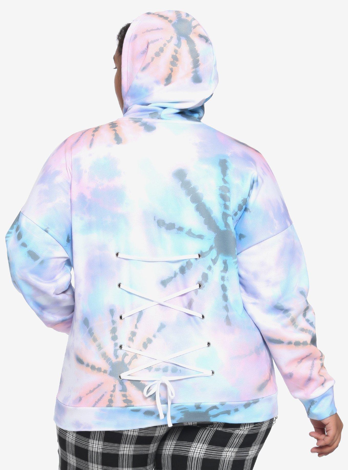 Disney Alice In Wonderland Tie-Dye Lace-Up Hoodie Plus Size, MULTI, alternate