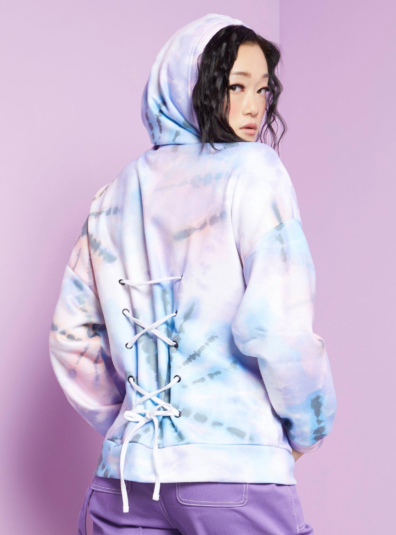 Disney Alice In Wonderland Tie-Dye Lace-Up Hoodie, MULTI, alternate