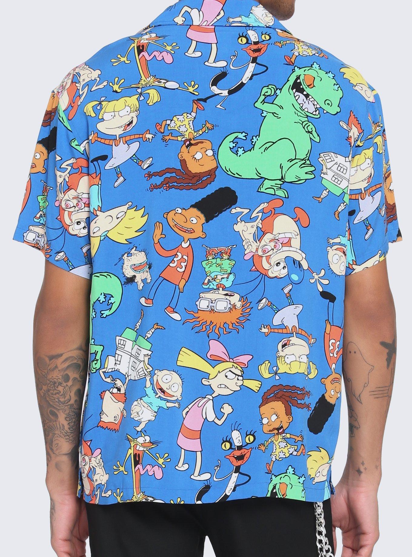 Nickelodeon '90s Characters Woven Button-Up, MULTI, alternate