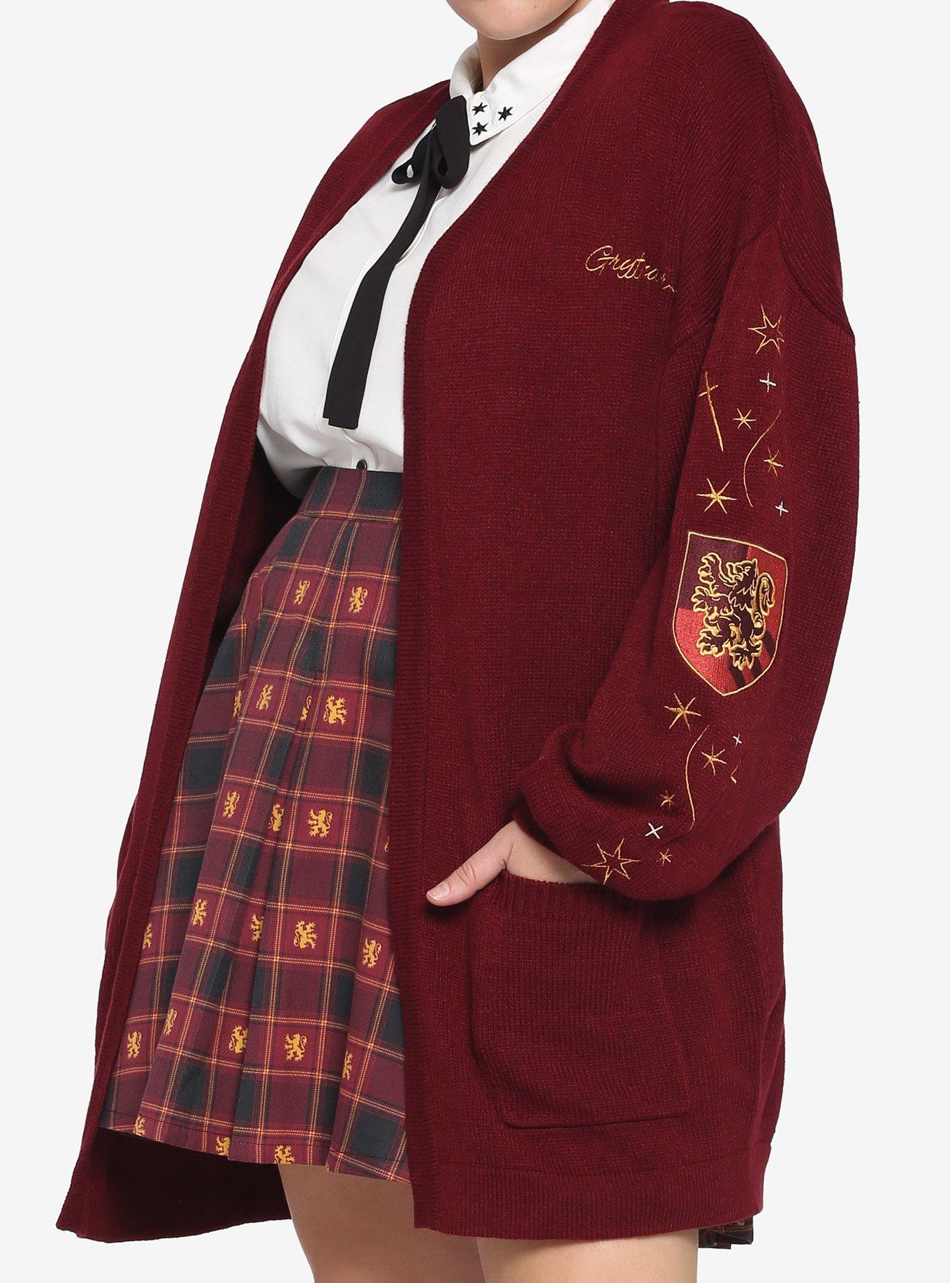 Harry Potter Gryffindor Oversized Open Cardigan Plus Size, MULTI, alternate