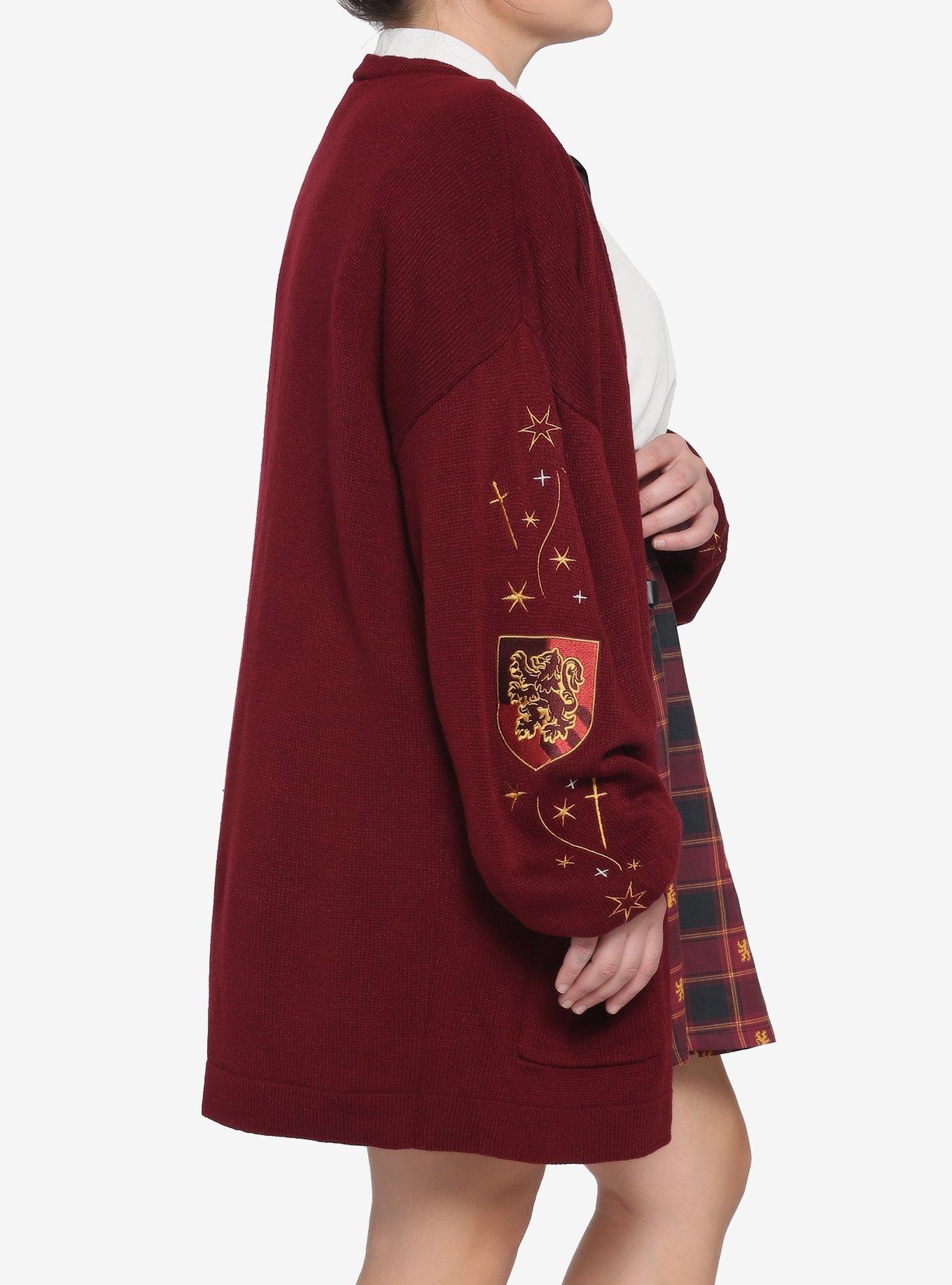 Harry Potter Gryffindor Oversized Open Cardigan Plus Size, MULTI, alternate