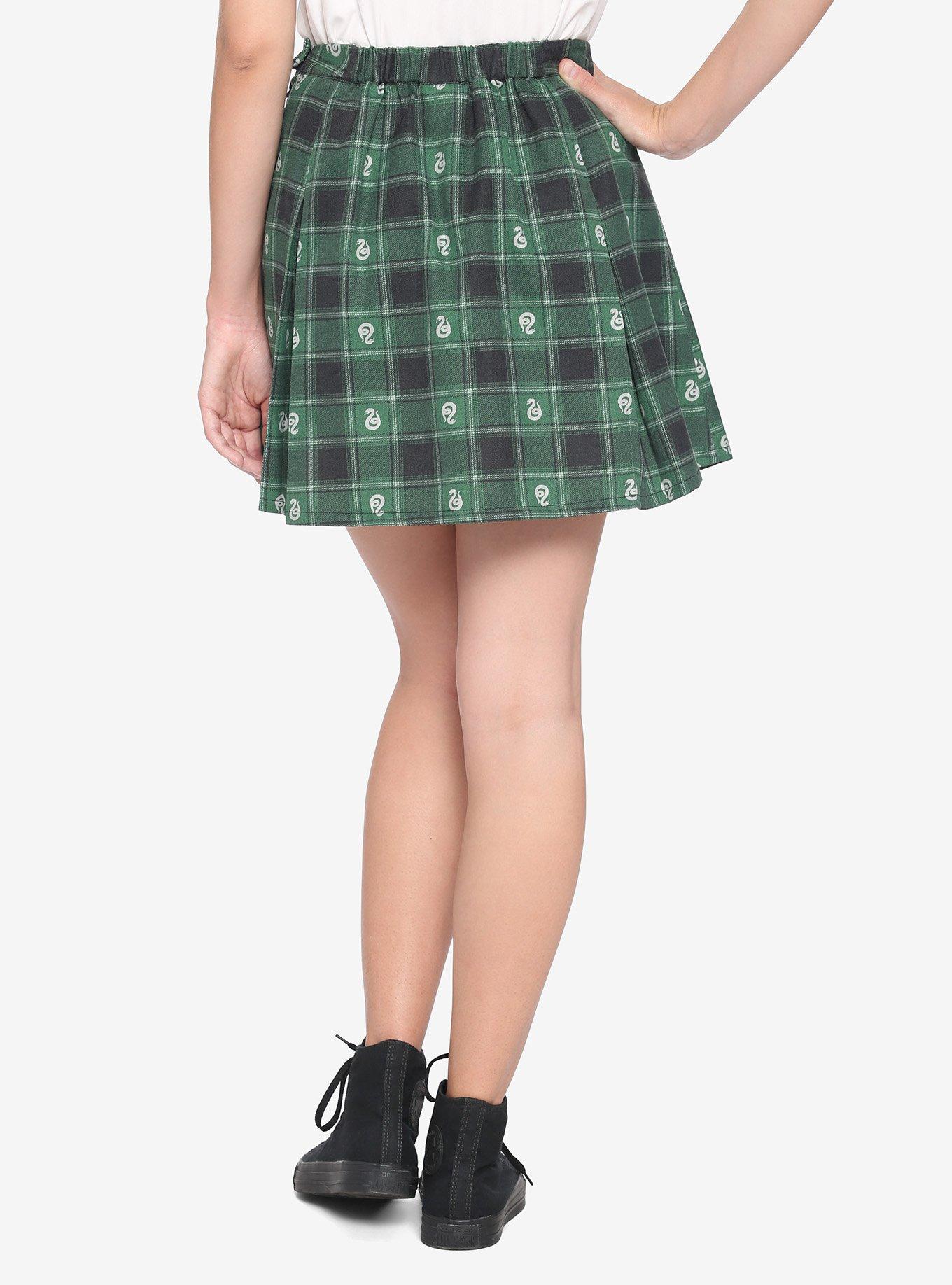 Harry Potter Slytherin Plaid Pleated Skirt, MULTI, alternate